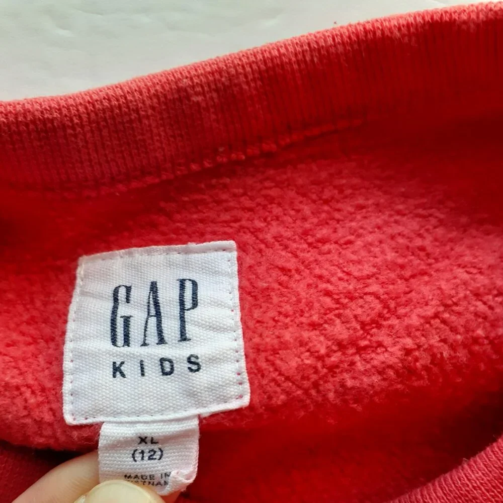Gap Boys Sweatshirt Red Pullover NYC Anchor XL 12